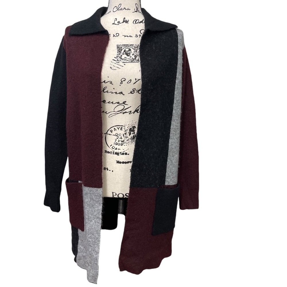 Cynthia Rowley Wool Blend Longline Open Front Sweater Cardigan Size Small